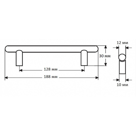 Ручки для мебели DR 10A/128 G8 НИКЕЛЬ СТАЛЬНОЙ